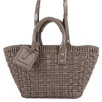BALENCIAGA Bistro basket Greige671342 Patent Leather Size XS