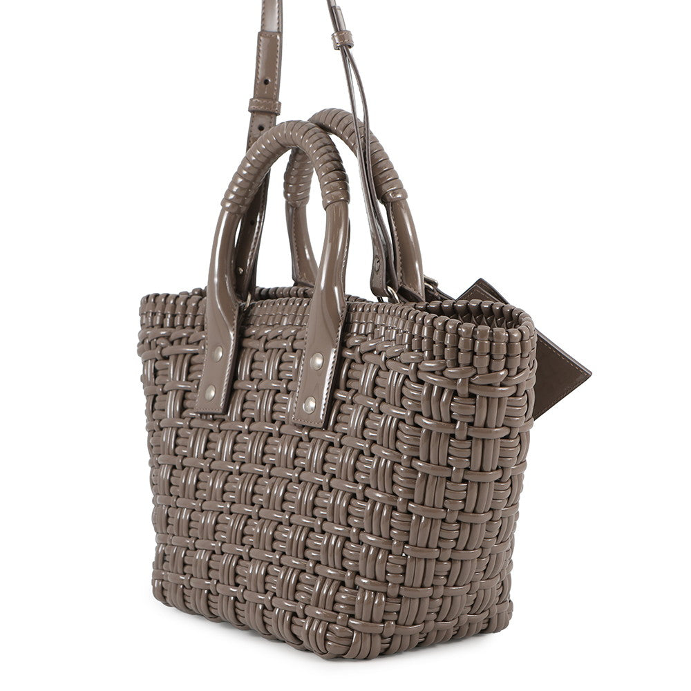 BALENCIAGA Bistro basket Greige671342 Patent Leather Size XS