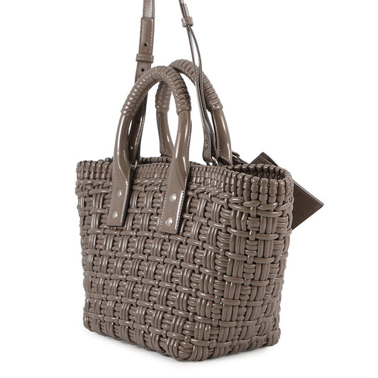 BALENCIAGA Bistro basket Greige671342 Patent Leather Size XS