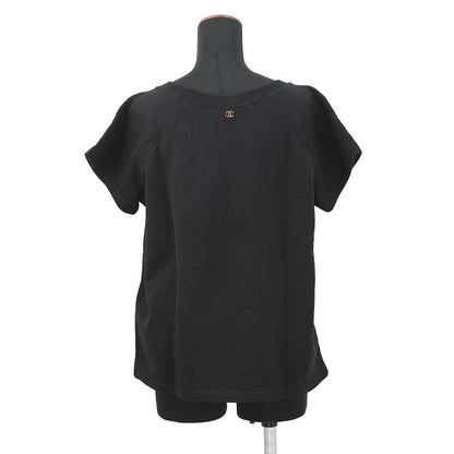 CHANEL Komark Knitted Fabric Size M Black/GoldP57840 Cotton100%