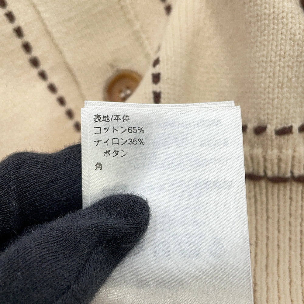 LOUIS VUITTON Signature Light Cardigan Size XL Beige/Brown1AFPXY Cotton65% Nylon35%