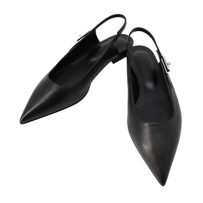 HERMES Pumps Lovely BlackH252121Z Leather Size 37