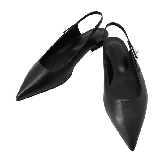 HERMES Pumps Lovely BlackH252121Z Leather Size 37