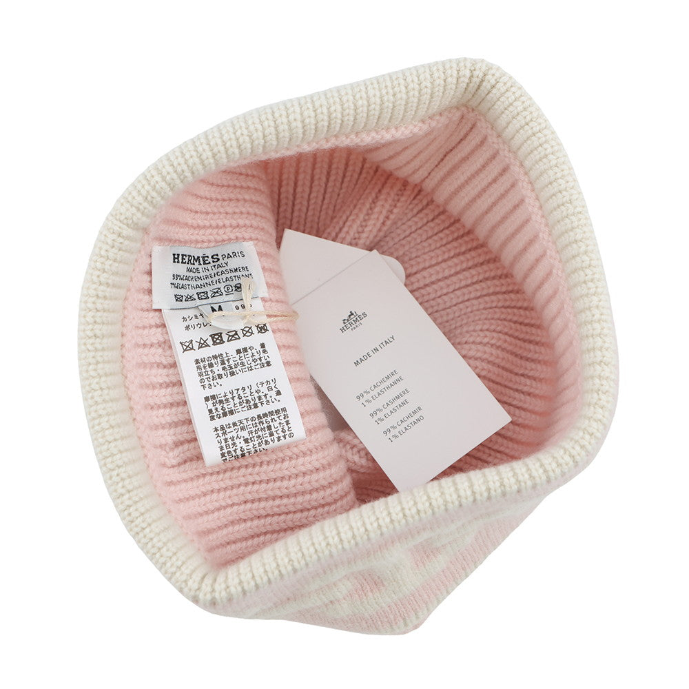 HERMES Knit cap 《Heaven》 Size M Rose Poodle / EcruH232021N Cashmere99% Polyurethane1%