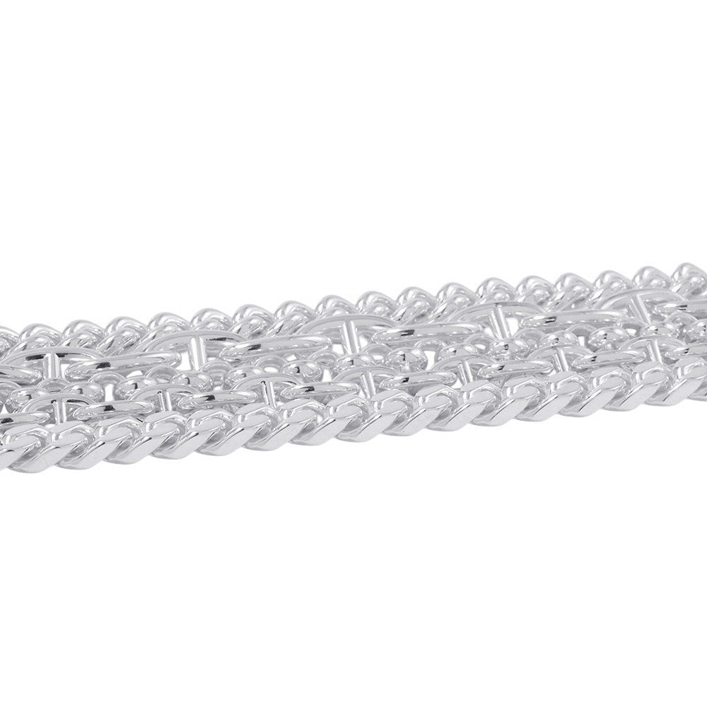 HERMES Chaine d'Ancre Multi Chain Bracelet Size 17 SV925