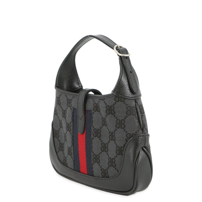BALENCIAGA GUCCI x BALENCIAGA The Hacker Project Jackie1961 Shoulder Bag Black680132 Canvas Leather Size Mini
