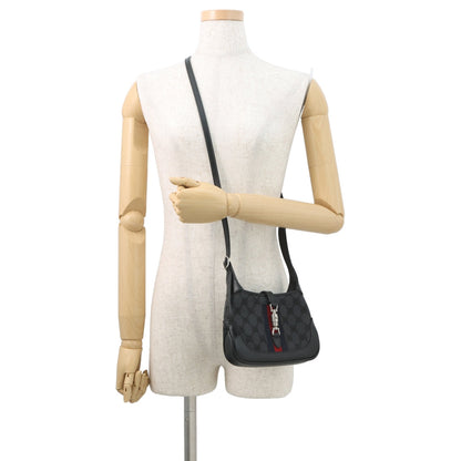 BALENCIAGA GUCCI x BALENCIAGA The Hacker Project Jackie1961 Shoulder Bag Black680132 Canvas Leather Size Mini