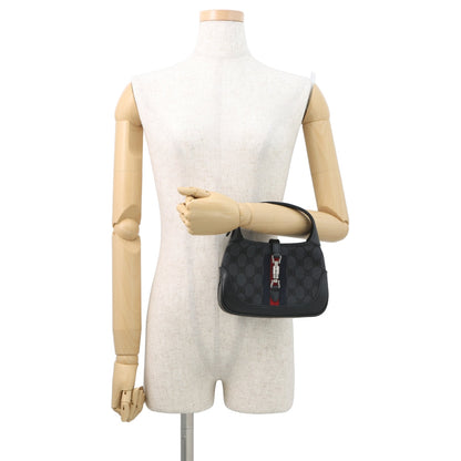 BALENCIAGA GUCCI x BALENCIAGA The Hacker Project Jackie1961 Shoulder Bag Black680132 Canvas Leather Size Mini
