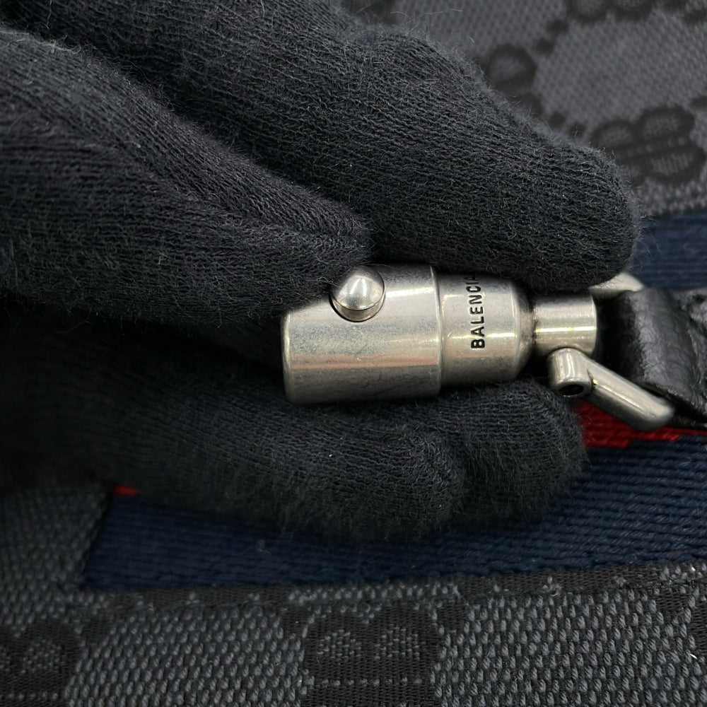 BALENCIAGA GUCCI x BALENCIAGA The Hacker Project Jackie1961 Shoulder Bag Black680132 Canvas Leather Size Mini