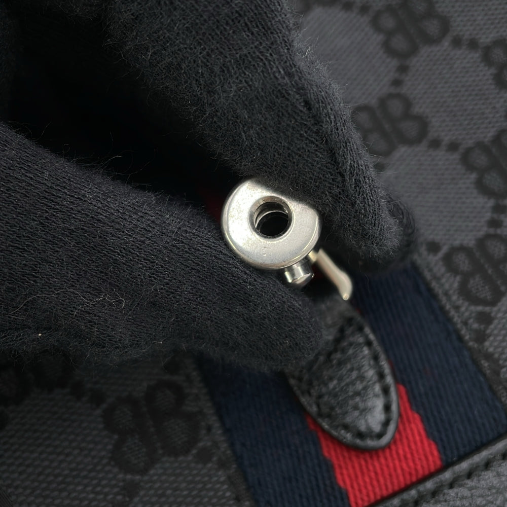 BALENCIAGA GUCCI x BALENCIAGA The Hacker Project Jackie1961 Shoulder Bag Black680132 Canvas Leather Size Mini