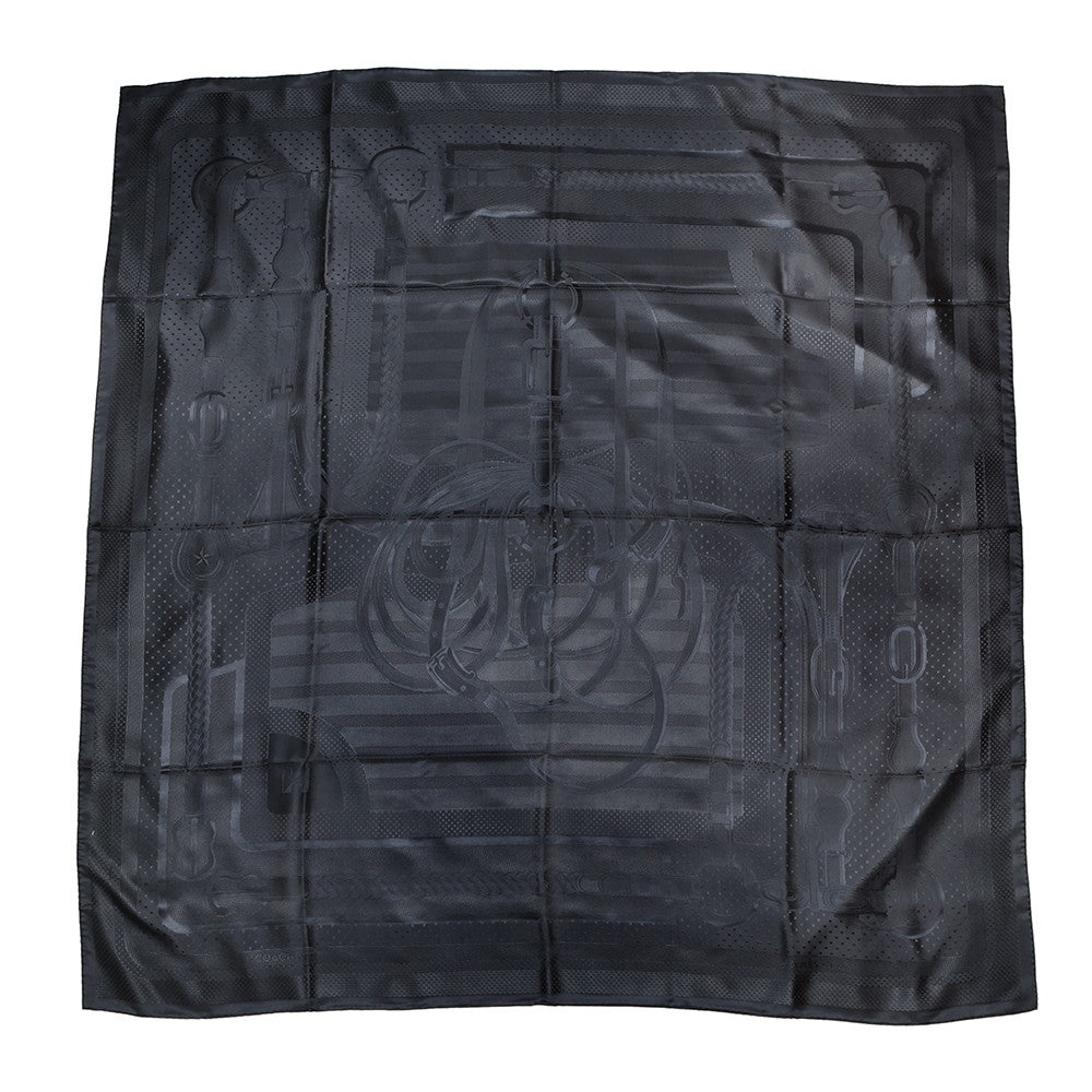 HERMES Giant Square Jacquard "Coaching" Size 135 Encre / Marine Silk100%