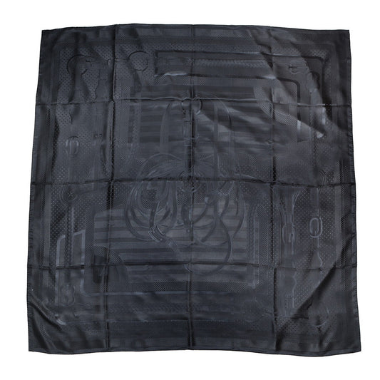 HERMES Giant Square Jacquard "Coaching" Size 135 Encre / Marine Silk100%