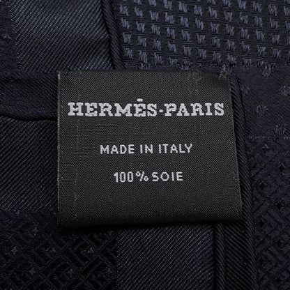 HERMES Giant Square Jacquard "Coaching" Size 135 Encre / Marine Silk100%
