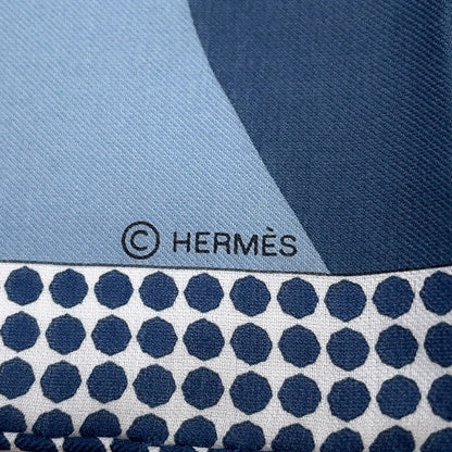 HERMES Carre "Cheval Tête en Bas" Size 65 Vert・Emerald / Blue・Horizon / Blue・Glacier Cotton51% Silk49%