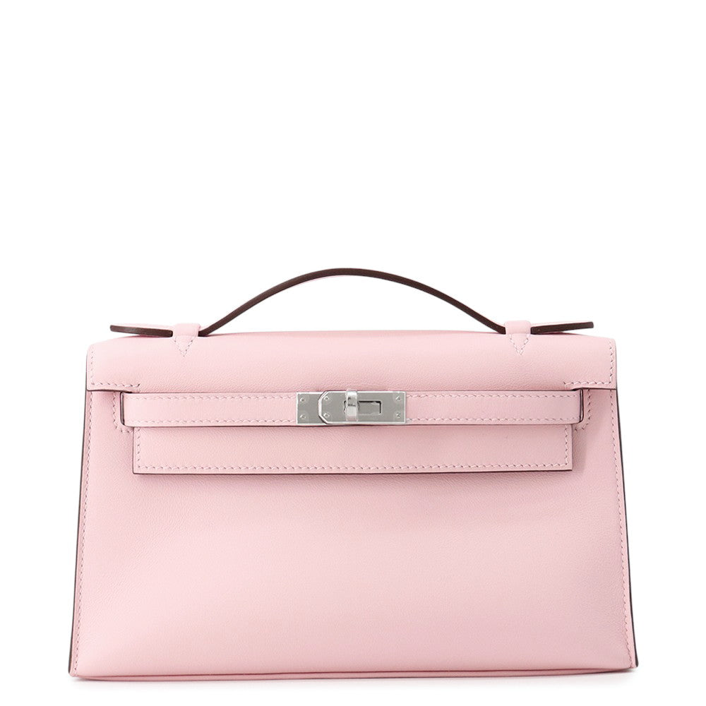 HERMES PochetteKelly Rose Sakura Swift Leather