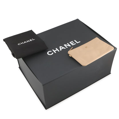 CHANEL CHANEL 22 Chain Shoulder Bag BeigeAS3260 Shiny Calf Leather Size Small