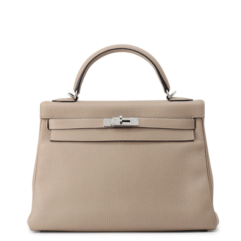HERMES Kelly Retourne Gris Tourterelle Togo Leather Size 32