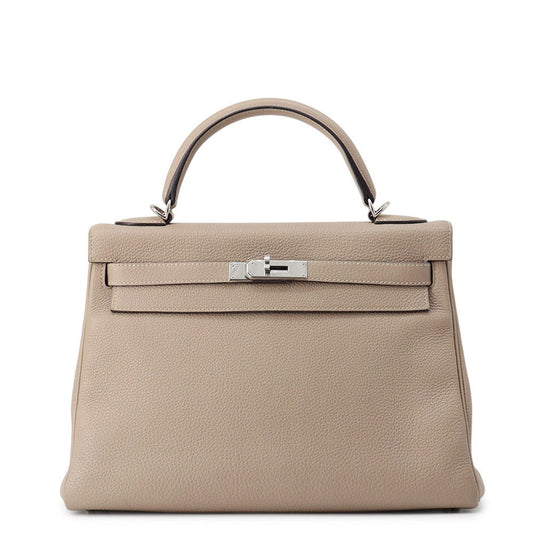 HERMES Kelly Retourne Gris Tourterelle Togo Leather Size 32