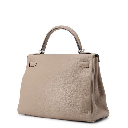 HERMES Kelly Retourne Gris Tourterelle Togo Leather Size 32
