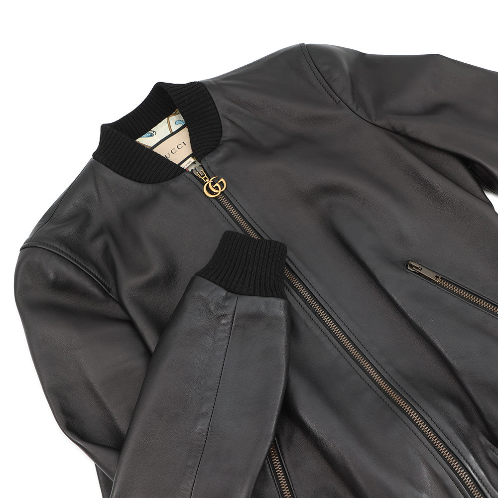 GUCCI Blouson Size 36 Black659238 Exterior Lambskin、Lining Silk100%