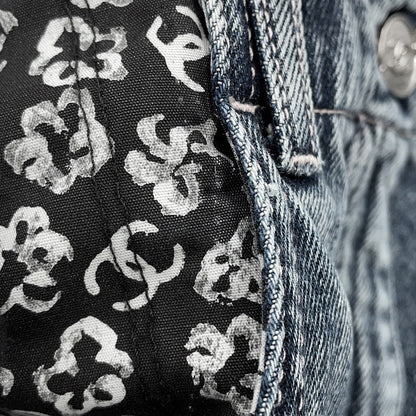 CHANEL Denim Print Washed Denim Size 36 BlueP80387 Cotton 100%