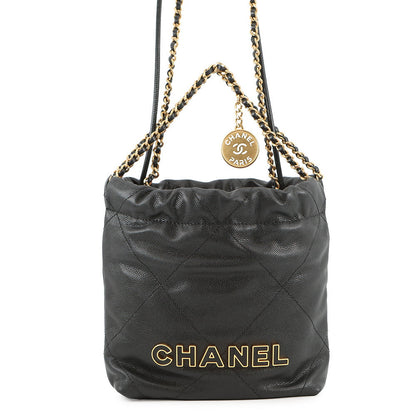 CHANEL CHANEL22 2WAYChainShoulder BlackAS3980 Caviar Leather Size Mini