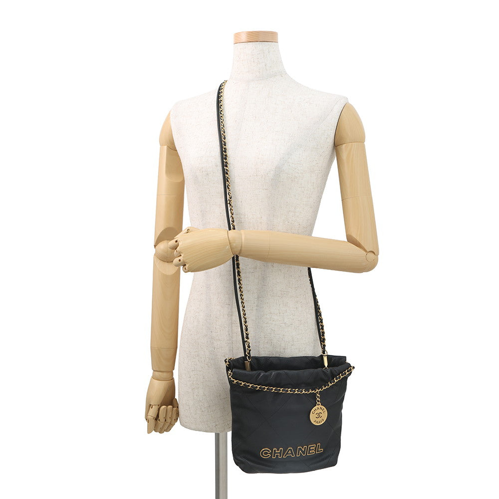 CHANEL CHANEL22 2WAYChainShoulder BlackAS3980 Caviar Leather Size Mini
