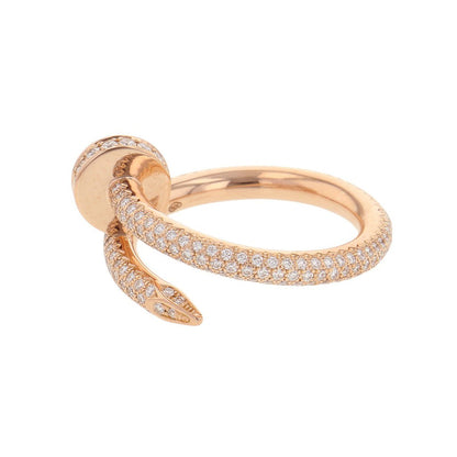 CARTIER Juste un Clou Ring with paved diamonds Size 50/#10 ClassicN4748650/N4748600 18K Pink Gold
