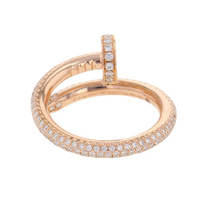 CARTIER Juste un Clou Ring with paved diamonds Size 50/#10 ClassicN4748650/N4748600 18K Pink Gold