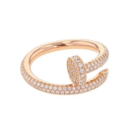 CARTIER Juste Un Clou Ring with paved diamonds Size 51/#11 Classic modelN4748651/N4748600 18K Pink Gold