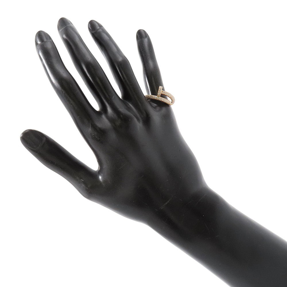 CARTIER Juste Un Clou Ring with paved diamonds Size 51/#11 Classic modelN4748651/N4748600 18K Pink Gold