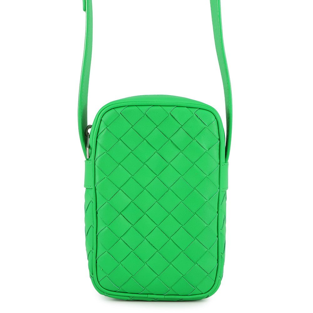 Bottega Veneta INTRECCIATO Phone Pouch Parakeet729296 Calf Leather