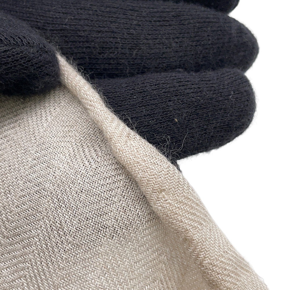 HERMES APPL COUVERTURES ET TENUES Size 90 Mastic/Natural/Multicolor Cashmere70% Silk30%