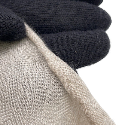 HERMES APPL COUVERTURES ET TENUES Size 90 Mastic/Natural/Multicolor Cashmere70% Silk30%