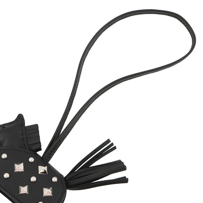 HERMES Rodeo Robeo Padlock Black Lambskin Studded Size PM