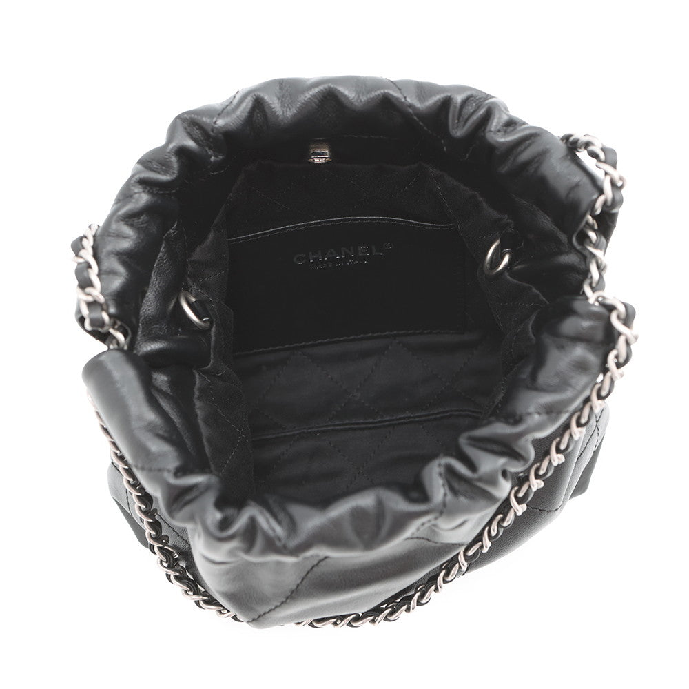 CHANEL CHANEL22 2WAYChain Handbag BlackAS3980 Shiny Calf Leather Size Mini