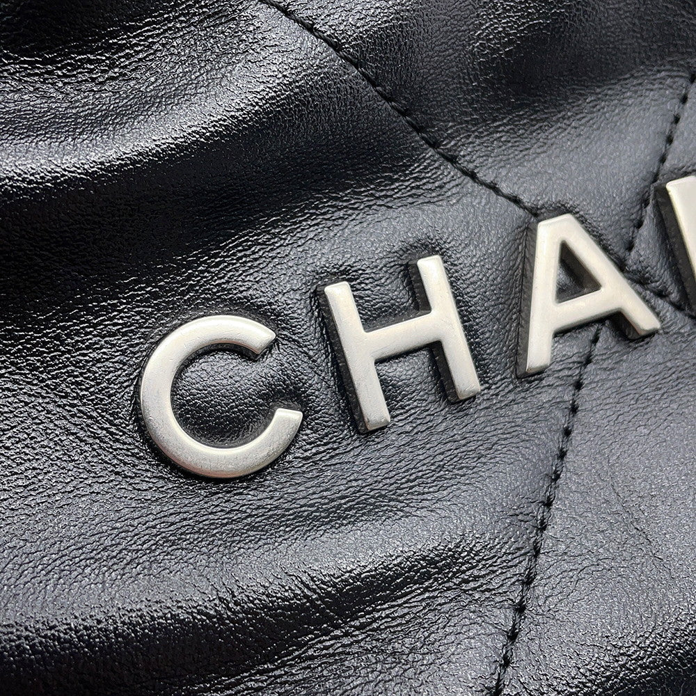CHANEL CHANEL22 2WAYChain Handbag BlackAS3980 Shiny Calf Leather Size Mini