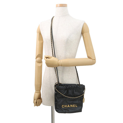 CHANEL CHANEL22 ChainShoulder Bag BlackAS3980 Shiny calfskin leather Size Mini