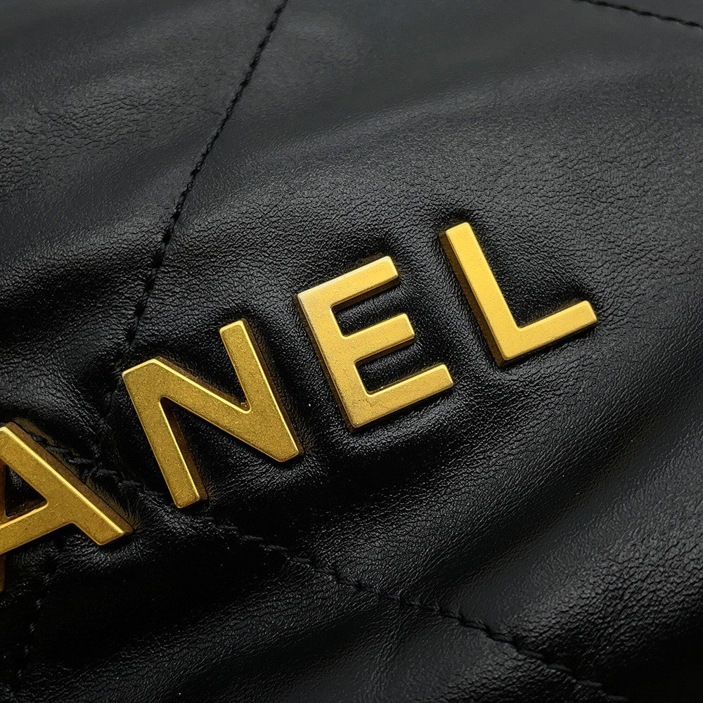 CHANEL CHANEL22 ChainShoulder Bag BlackAS3980 Shiny calfskin leather Size Mini