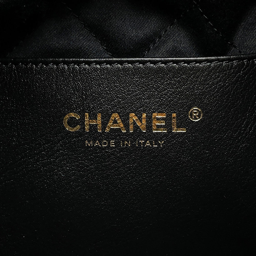 CHANEL CHANEL22 ChainShoulder Bag BlackAS3980 Shiny calfskin leather Size Mini