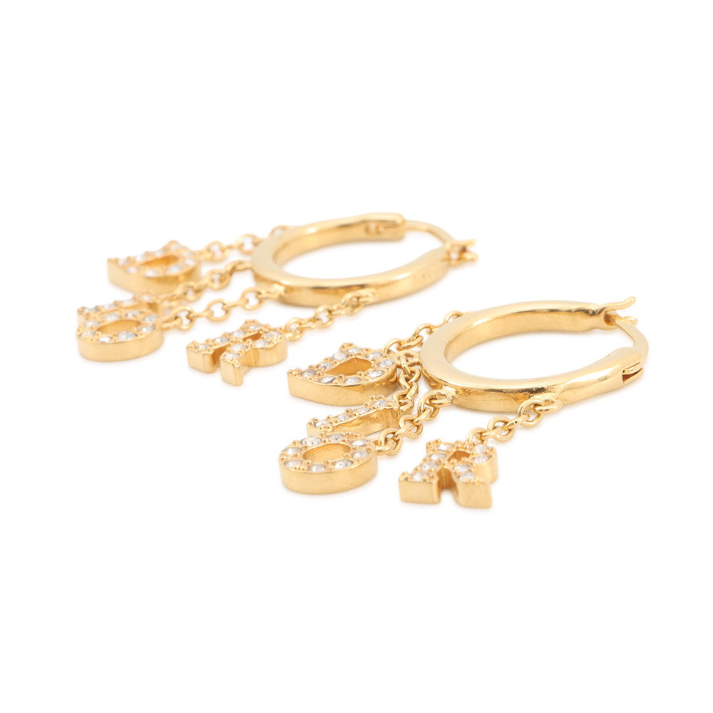 Dior Diore Revolution Earrings GoldE3230WOMCY Metal Rhinestone