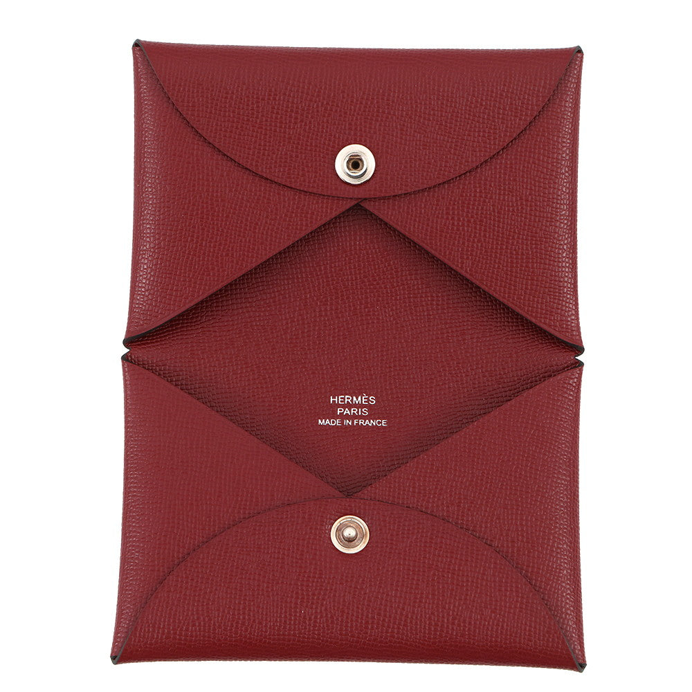 HERMES Calvi Rouge H Veau Madame