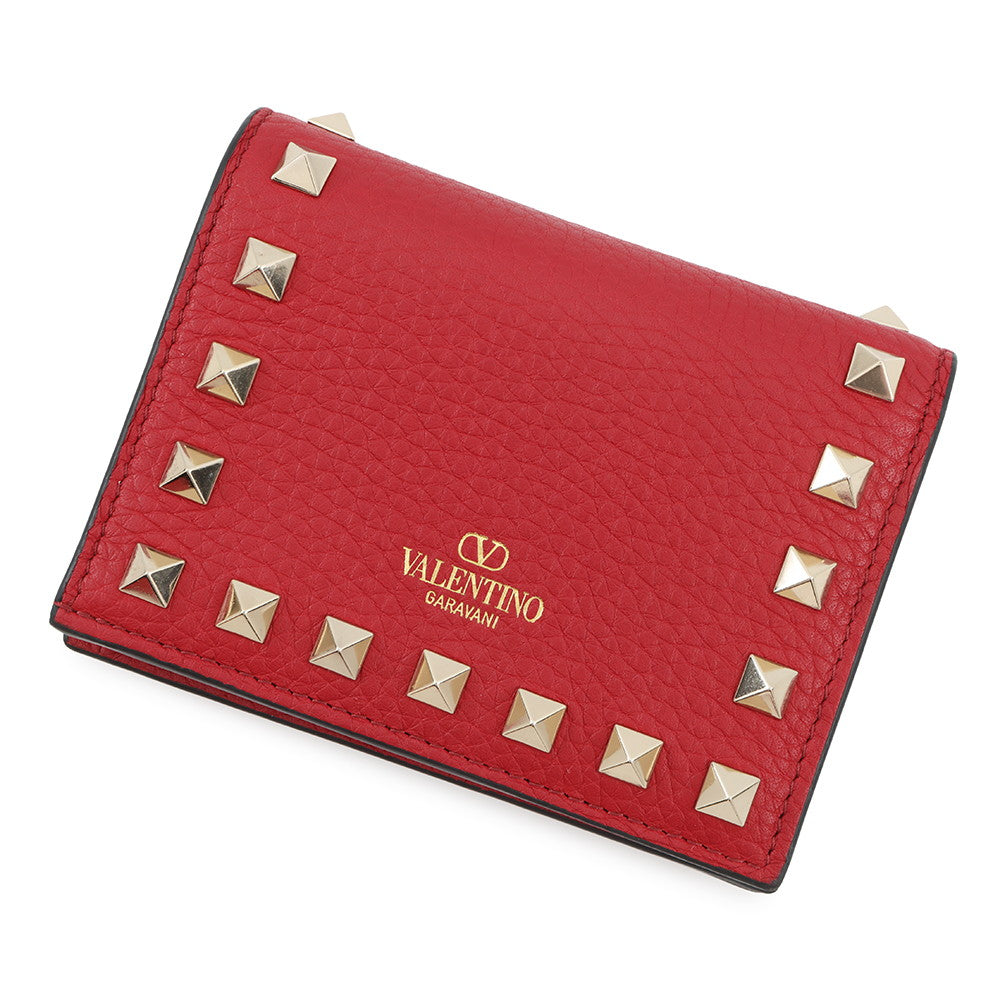 Valentino Garavani Rock Studded Compact Wallet Red5W2P0P39VSH Leather