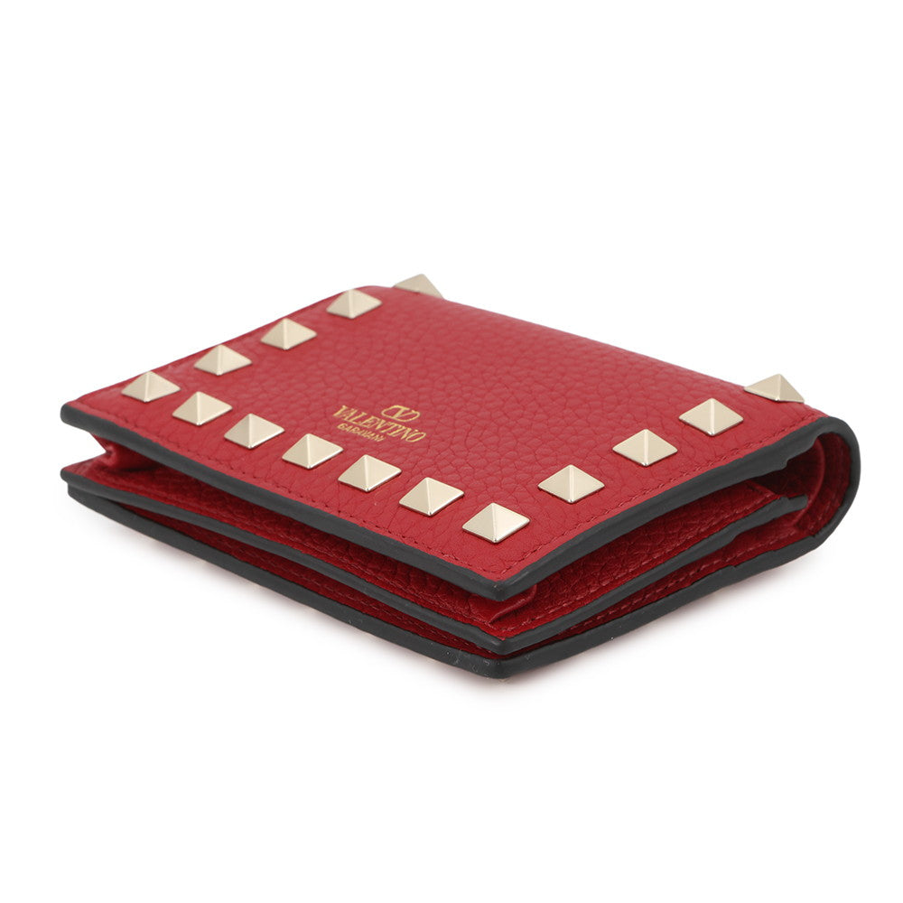 Valentino Garavani Rock Studded Compact Wallet Red5W2P0P39VSH Leather