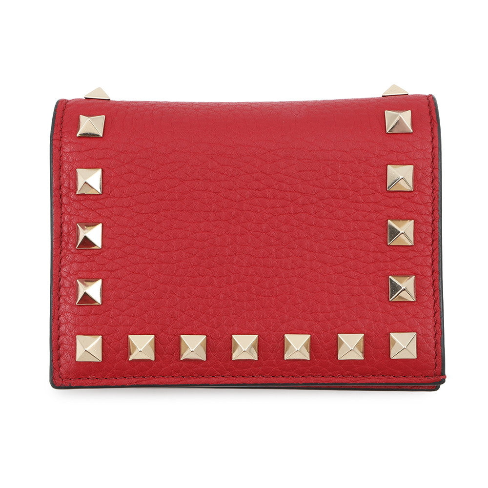 Valentino Garavani Rock Studded Compact Wallet Red5W2P0P39VSH Leather