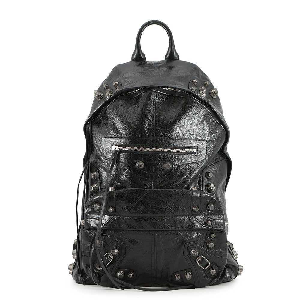 BALENCIAGA Le Cagoule Backpack Black766297 Leather