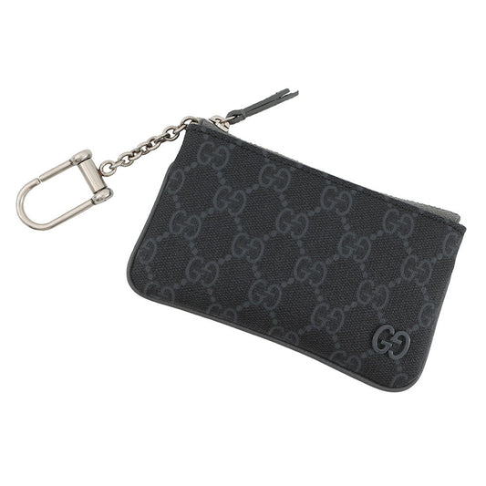 GUCCI GG Supreme key pouch Gray/Black820666 GG Supreme/Leather