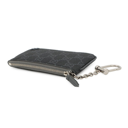 GUCCI GG Supreme key pouch Gray/Black820666 GG Supreme/Leather