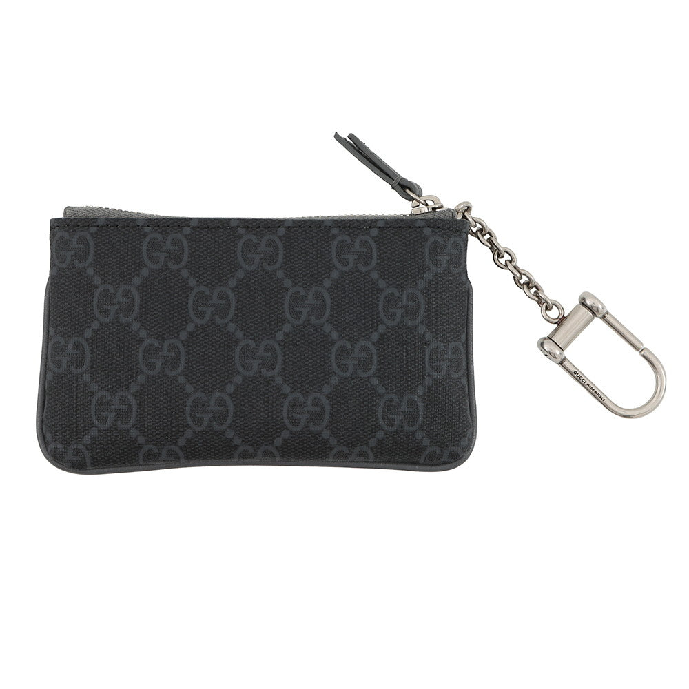 GUCCI GG Supreme key pouch Gray/Black820666 GG Supreme/Leather