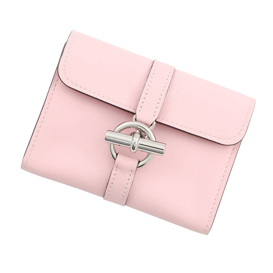 HERMES Glennan Compact Rose Sakura Swift Leather